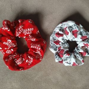 2 Chicago Bulls scrunchies